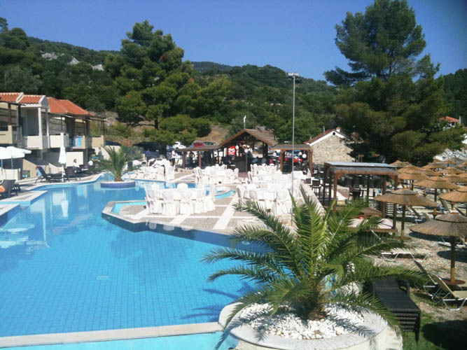 Book your wedding day in Blue Green Bay Skopelos