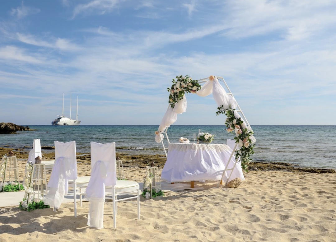 Book your wedding day in Agia Thekla Beach & Rock Venue 