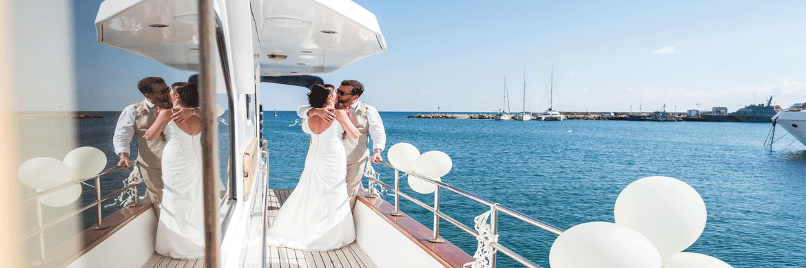 Book your wedding day in A Luxury Yacht Wedding “Ocean Flyer”- Paphos